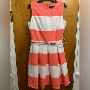 Fit and flare striped dress